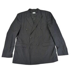 Ron Tomson‎ Mens 50 EU 60 Wool Pinstripe Double Breasted Blazer